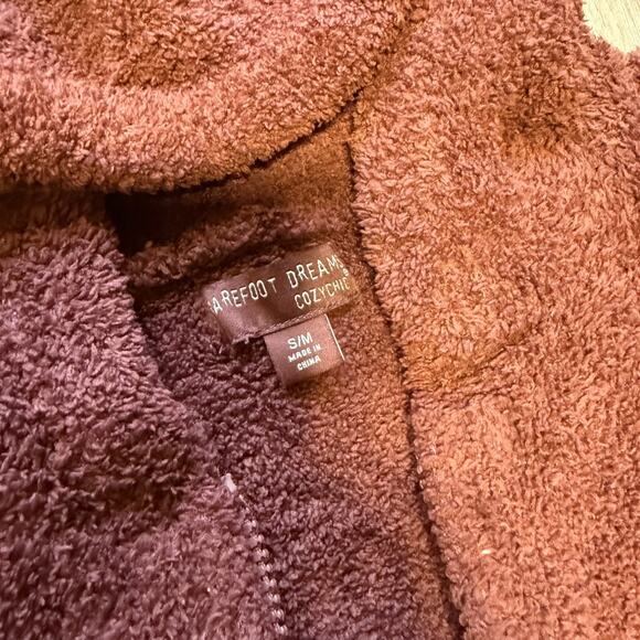 Barefoot Dreams S/M CozyChic Zip Hooded Lounger Robe Brown Soft Cozy - Picture 6 of 16